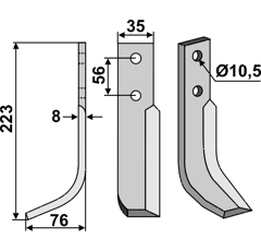Fräsmesser Links 223 x 35 Nibbi Bruno Nachbau