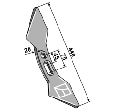 Doppelherzschar 440 mm für Grubber EBERHARDT 0584002033.0 Nachbau