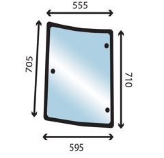 Vitre latérale G. pour machine agricole CASE IH 5089600 adaptable