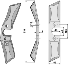 Rolleggen Messer - links - Mehrere Marken