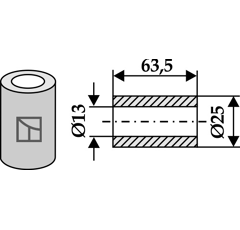 Entretoise 63,5x13 pour broyeur FERRI adaptable - Blacksteel©