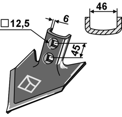 Reja de pata de ganso 100 mm para cultivador KVERNELAND 1547095C2 - 193568R adaptable