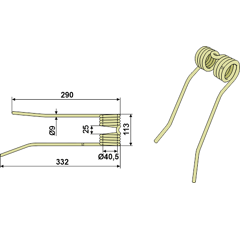 Dent de fenaison gauche beige PZ 192 adaptable - BlackSteel©