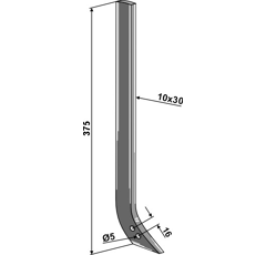Dent 375 x 30 mm pour herse EINBÖCK 15-106-S adaptable - BlackSteel©