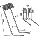 Griffe Ø10mm droite pour semoir SULKY 981421 adaptable - Blacksteel©