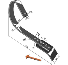 Dent pour vibroculteur KVERNELAND RF2340986 adaptable - Blacksteel©