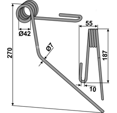 Griffe Ø7mm avant pour semoir RABE 9004.15.22 adaptable 