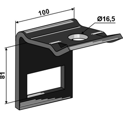 Bride de fixation dent 81 - 100 mm adaptable BlackSteel©