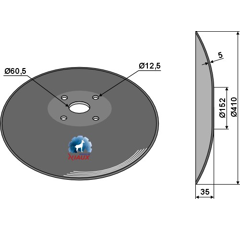 Disque lisse ∅410x5 pour déchaumeur ∅ 60,5 adaptable - Blacksteel©