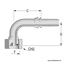 Pressnippel Bogen G1/8"-28 90° DN0618BSPIG90 Alfagomma
