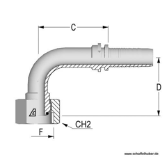 Pressnippel Bogen G1/8"-28 90° DN0618BSPIG90 Alfagomma