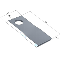 KM-Klinge links 128x48x4 mm LochØ: 21 mm 13800010N JF-Stoll Nachbau 