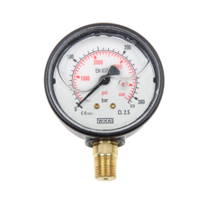 Manometer, 0 - 315 bar, G 1/4" unten,Ø 63 mm 1450086001315
