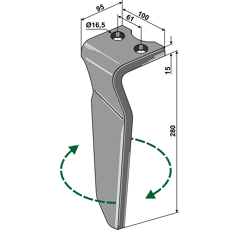 Kreiseleggenzinken - rechts RH111DER Krone Nachbau