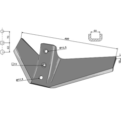 Flügelschar  480 X 10 für Kurzscheibenegge KERNER 02-92.275 Nachbau