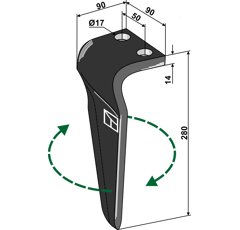 Kreiseleggenzinken rechts Maschio 280x90 38100222 Nachbau