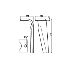 Kreiseleggenzinken links KUHN K2500090 - Nachbau