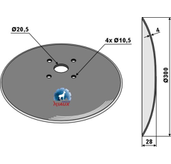 Disque bombé Ø 300 x 4 mm pour bineuse adaptable