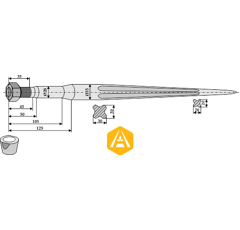 Grossballenzinken für Lader FROST 17059 Nachbau