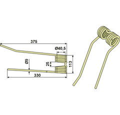 Dent droite de fenaison pour faneuse PÖTTINGER 436.003 adaptable - BlackSteel©
