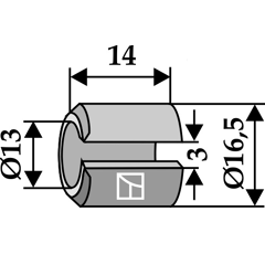 Spannbuchse 16x14 für Häcksler – Nachbau  