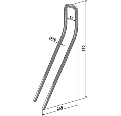 Griffe Ø16mm pour semoir FARMET 10592 adaptable - Blacksteel©