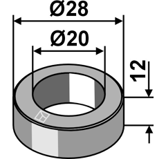 Buchse 12x20 für Häcksler RÖLL – Nachbau  