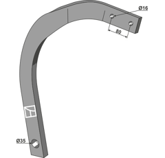 Stiel 60x25 - links - Mehrere Marken