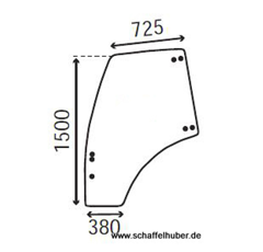 Türscheibe links - Deutz-Same - Agrotron - Nachbau
