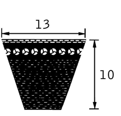 Courroie de ventilateur pour tracteur M-F - JOHN DEERE - LANDINI 09625879 - 83910825 - 83990160 adaptable