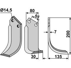 Fräsmesser Rechts 200 x 80 Nardi Nachbau