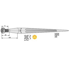 Dent pour chargeur FROST 104100 adaptable - Blacksteel©