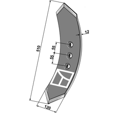 Pointe de soc pour cultivateur VÄDERSTAD 444897 adaptable