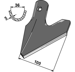 Cœur 100 x 5 mm pour bineuse HATZENBICHLER 9423 adaptable - BlackSteel©
