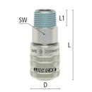 Druckluft-Sicherheitsentlüftungskupplung DN 7,8   Lüdecke 