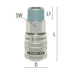 Druckluft-Sicherheitsentlüftungskupplung DN 7,8   Lüdecke 