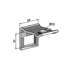Bride de fixation dent Ø 13 - 15 mm adaptable BlackSteel©
