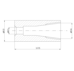 Douille conique universelle Ø 55 x 35 mm pour chargeur à souder adaptable