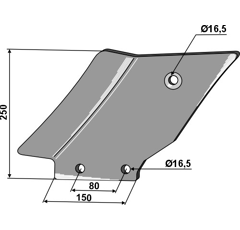 Déflecteur gauche pour cultivateur QUIVOGNE SSO00114 adaptable