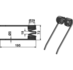Dent de pick-up pour presse à balles WELGER 0940.52.25.00 adaptable - BlackSteel©