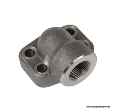 SAE Schraubflansch  IG 1 1/4" - FLHBSP- Gewinde, 90° gewinkelt  A12SFH620BFF90K