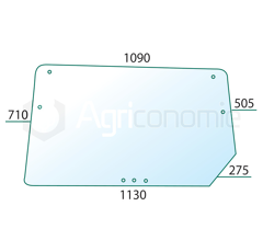 Vitre arrière pour tracteur DEUTZ-FAHR 4363898 adaptable