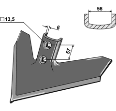 Gänsefussschar,355x6 mm John Deere Nachbau 050PWV1400