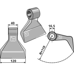 Marteau pour broyeur KUHN 6061700 adaptable - BlackSteel©