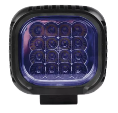 Phare de travail Carré 16 LED BLEU - 48W 3600 lumens