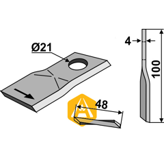 Couteau gauche pour faucheuse PÖTTINGER 434977 adaptable - Blacksteel©