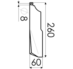 Lame vrillée gauche pour KUHN 1601460 origine