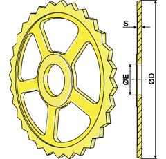 Roue étoile pour rouleau VÄDERSTAD 101081 adaptable - BlackSteel©