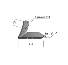 Flügelschare für Grubber links KUHN CULTIMER H22118180 - Nachbau - gehärtet