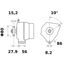 Alternateur MAHLE LETRIKA 14 V - 95 A / MG 234